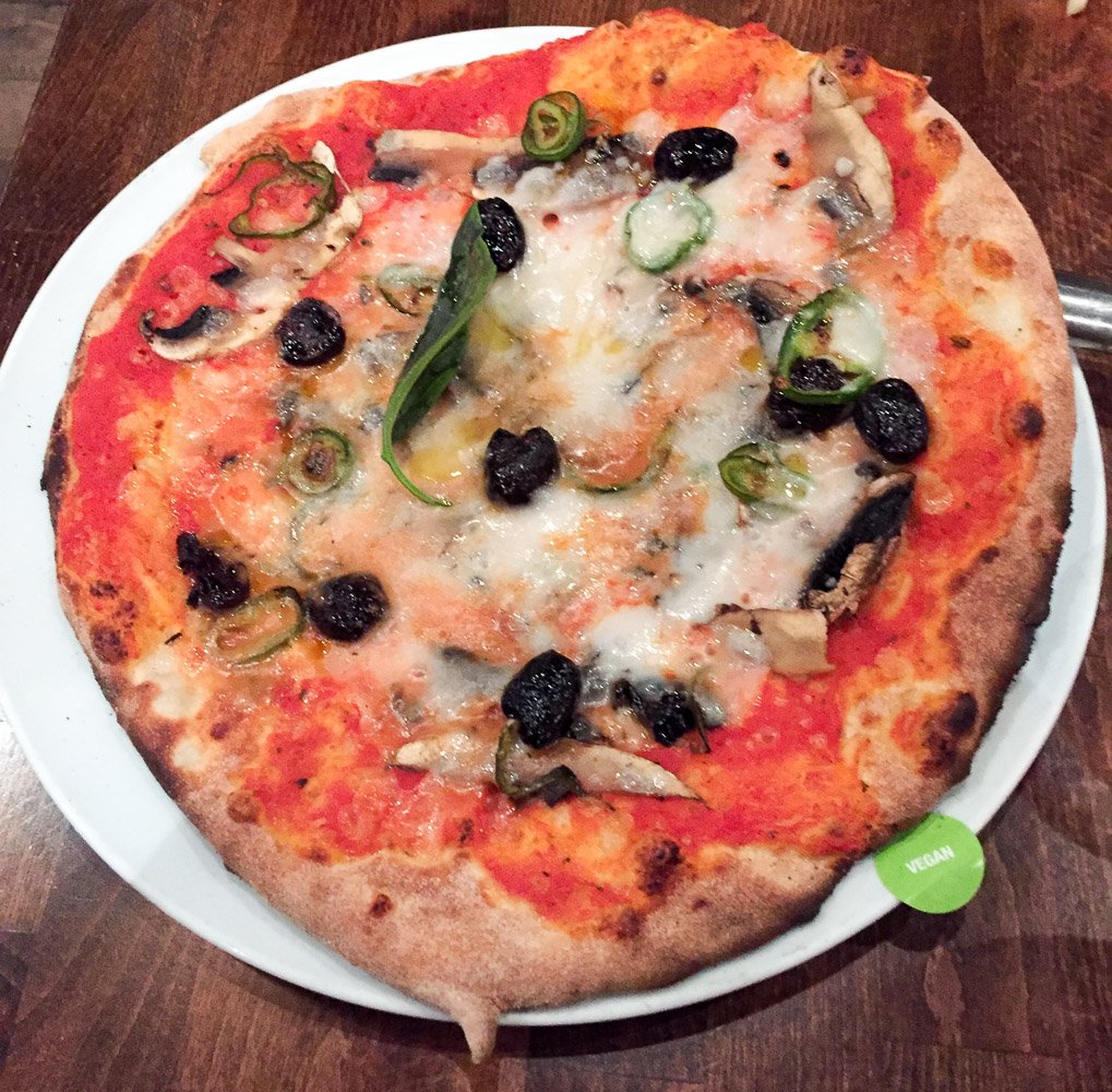 Zizzi vegan pizza with MozzaRisella cheese