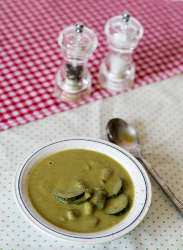 Courgette & Broad Bean Soup with Chilli and Fennel Veggie