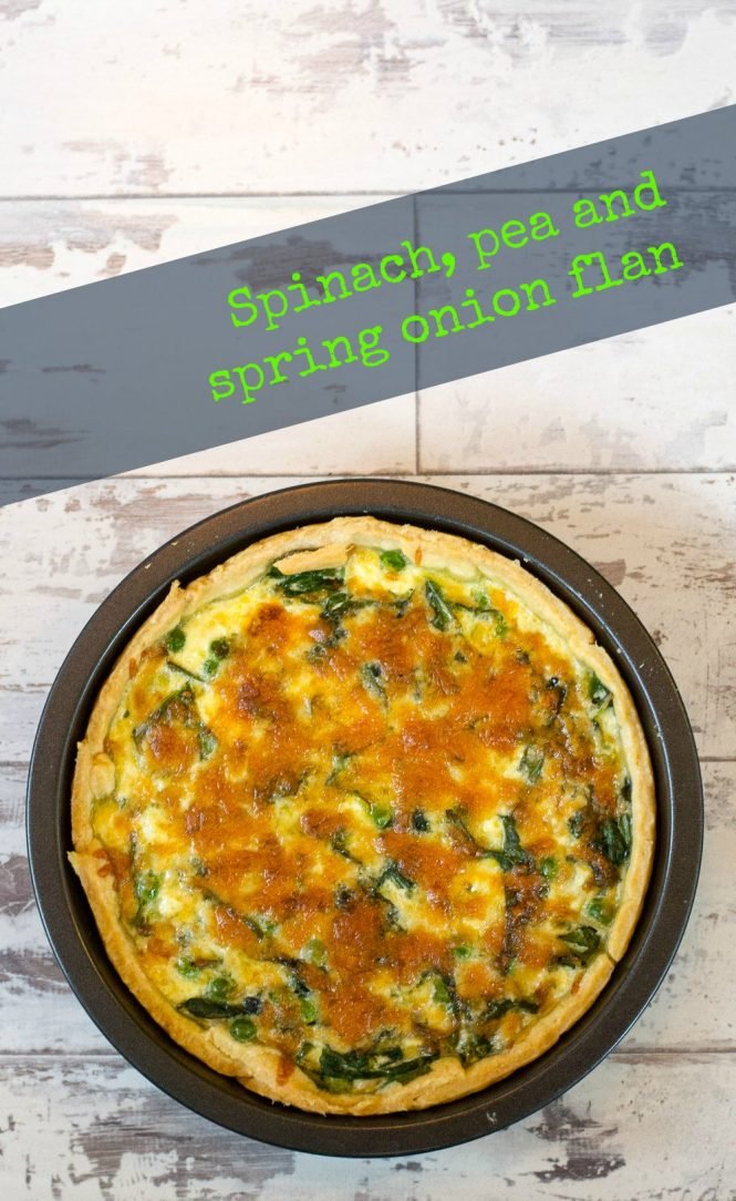 Quick and Easy Spinach, Pea and Spring Onion Flan Veggie