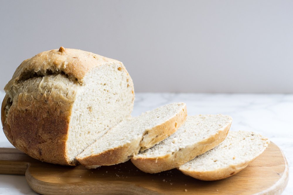 mushroom bread made in a breadmaker